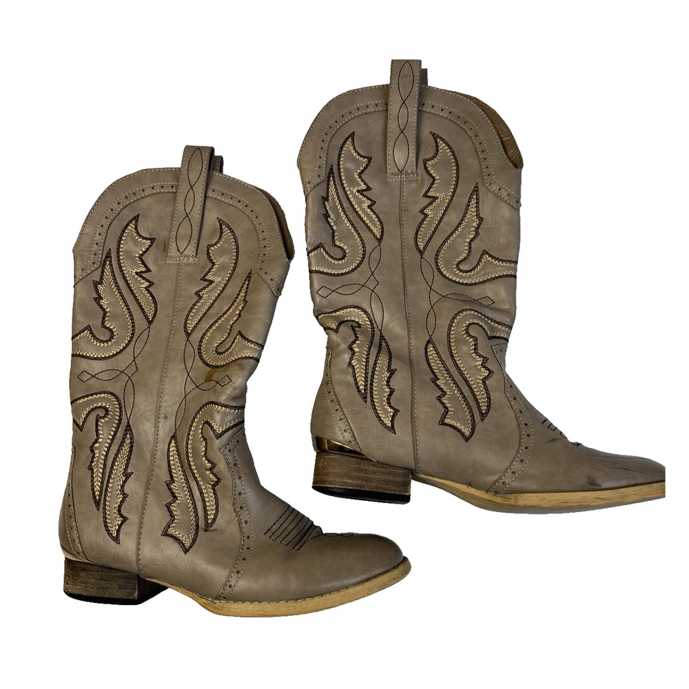 Cowgirl Western Boots Girl Size 3 Light Brown Prairie Outdoors Country